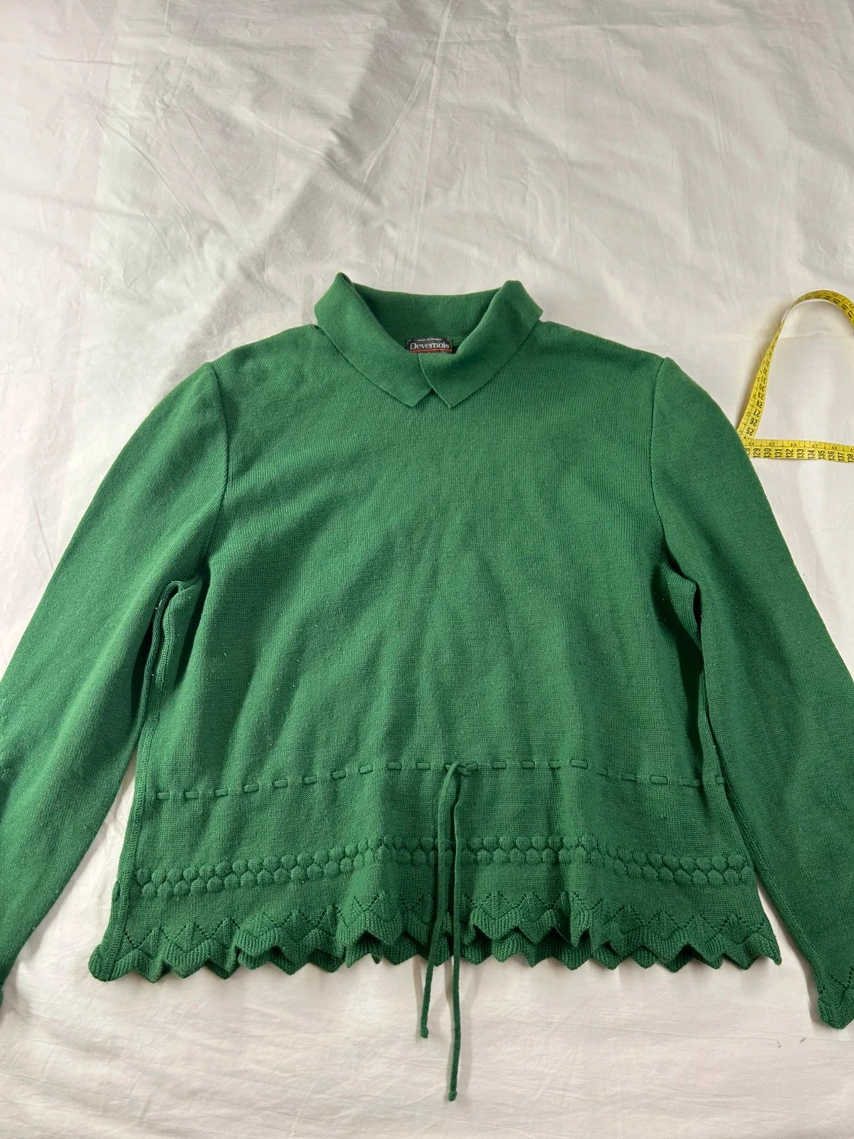 Pull vert foncé en laine devernois paris woolblendmark